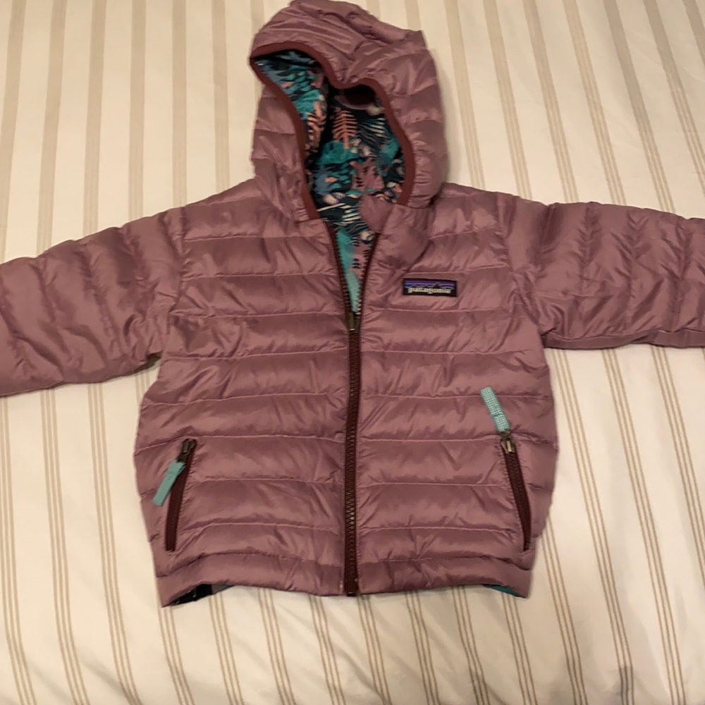 Baby Patagonia reversible puff jacket with hood
